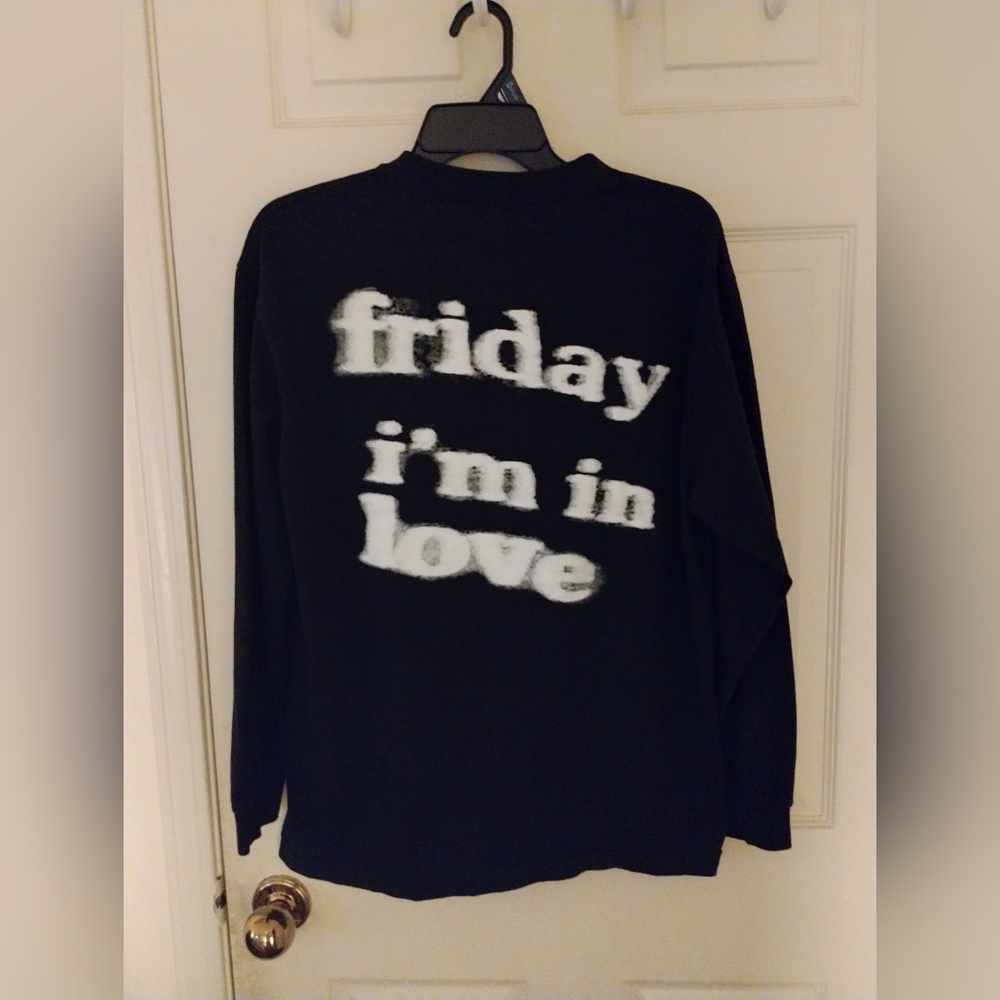 The Cure " Friday I'm In Love " Pleasures L/S T-Shirt Black Vintage Size Medium